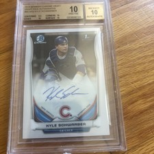 KYLE SCHWARBER 2014 1st BOWMAN CHROME   Rc- BGS 10 PRISTINE-AUTO 10 - POP 2