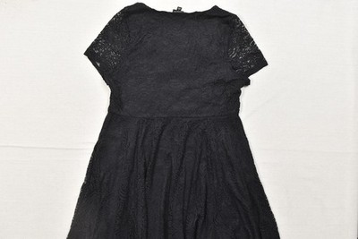 Torrid Women Mini Lace Ruched Bodice Dress Deep Black Plus Size 1 1X 14-16  NEW | eBay