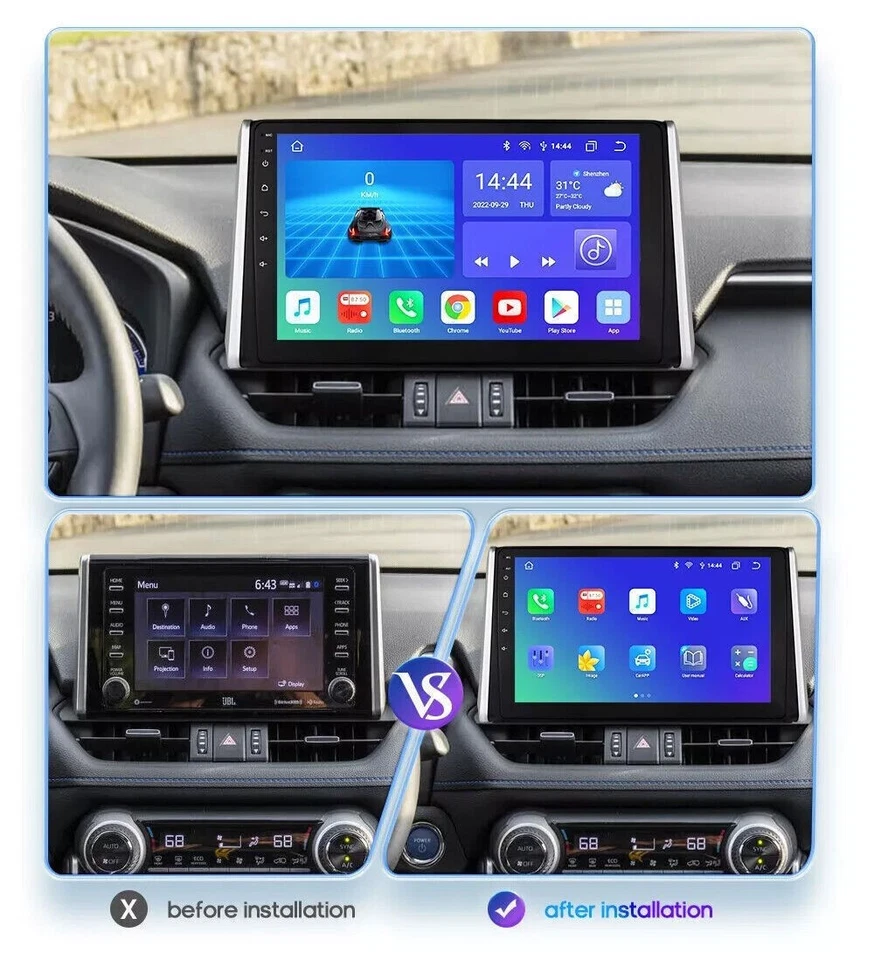 4+64G Carplay For 2018-2020 Toyota RAV4 Car Stereo Radio GPS WIFI Android 13 - Image 4 of 4