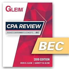 Cpa Bec Acad 2019 Paperback Gleim