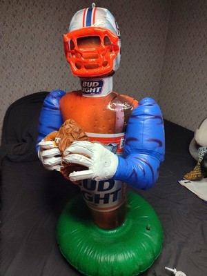 Vintage NFL Bud Light Budweiser Inflatable Football Player 1997 34'' Man Cave Bar