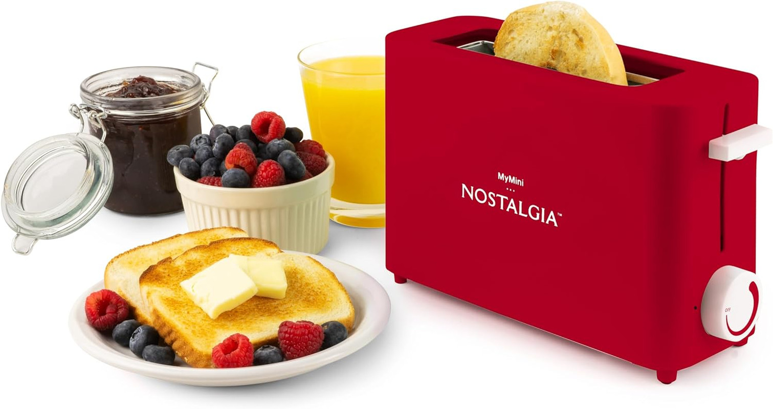 Mymini Single Slice Toaster | 1.25" Wide Slot, Portion Control, Compact Design,