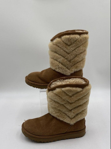 UGG Womens Brown Suede Sheepskin Tania Chevron Stripes Boots US 5 EU 36 Winter
