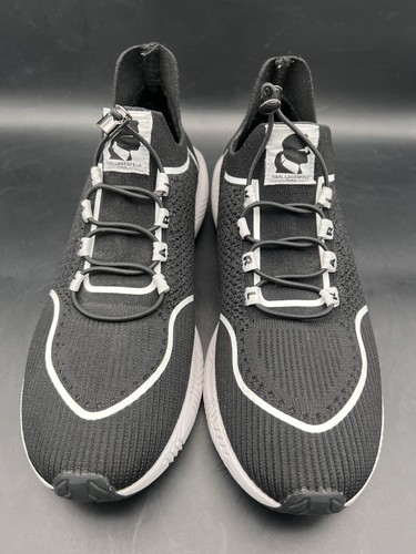 Karl Lagerfeld Paris sneaker da donna taglia 9 m RILA nere con bordo bianco alla moda - Foto 2 di 9