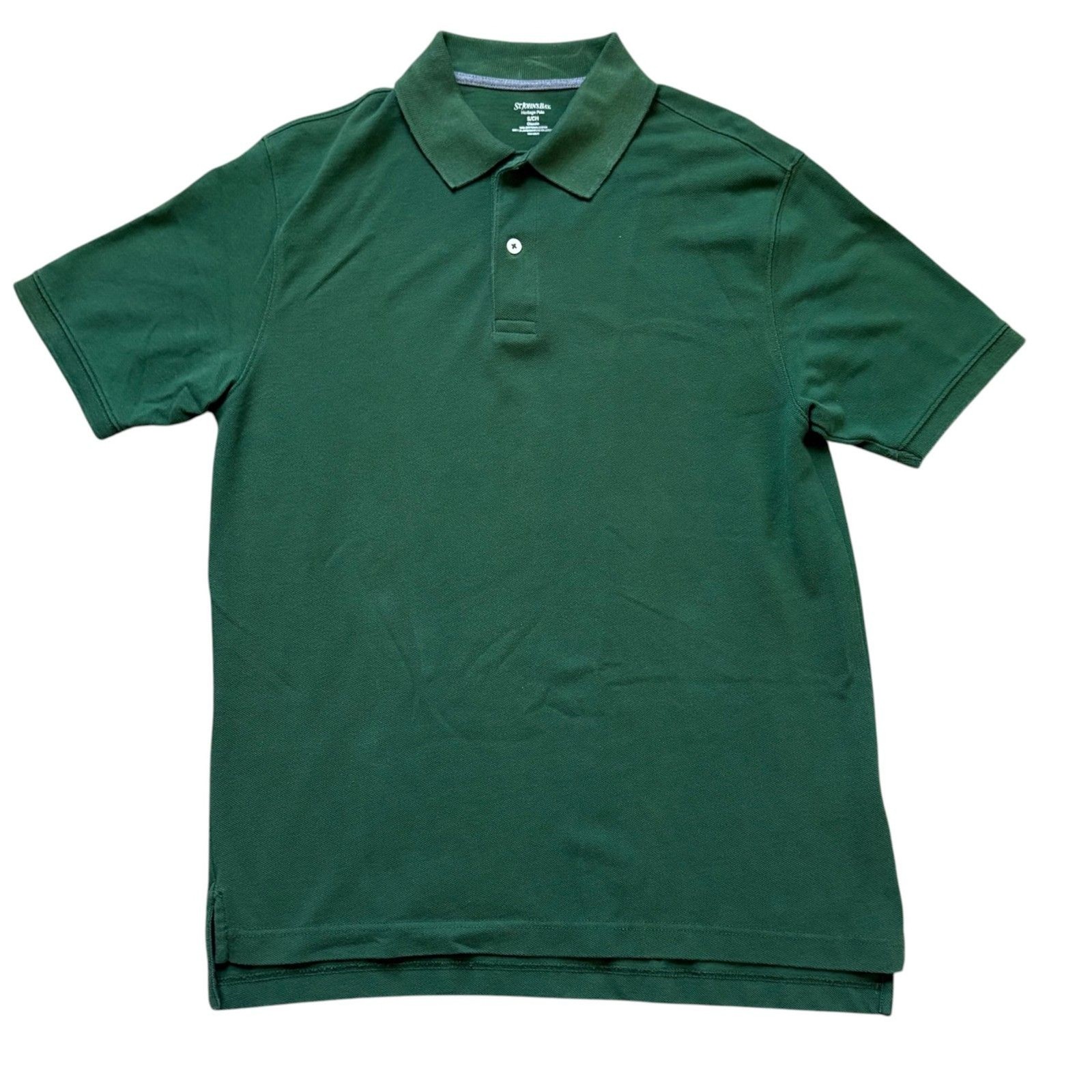 St. John's Bay Shirt Mens Small Green Polo Short Sleeve Classic Fit Cotton Sz S