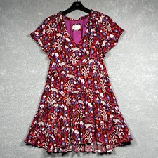 Anthropologie Dress Womens Size XS Floral Multicolor Tiered Bohemian B Neck