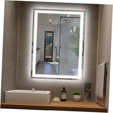 36"x24" LED Bathroom Mirror with Lights   Front 36"L x 24"W Frontlit  Backlit