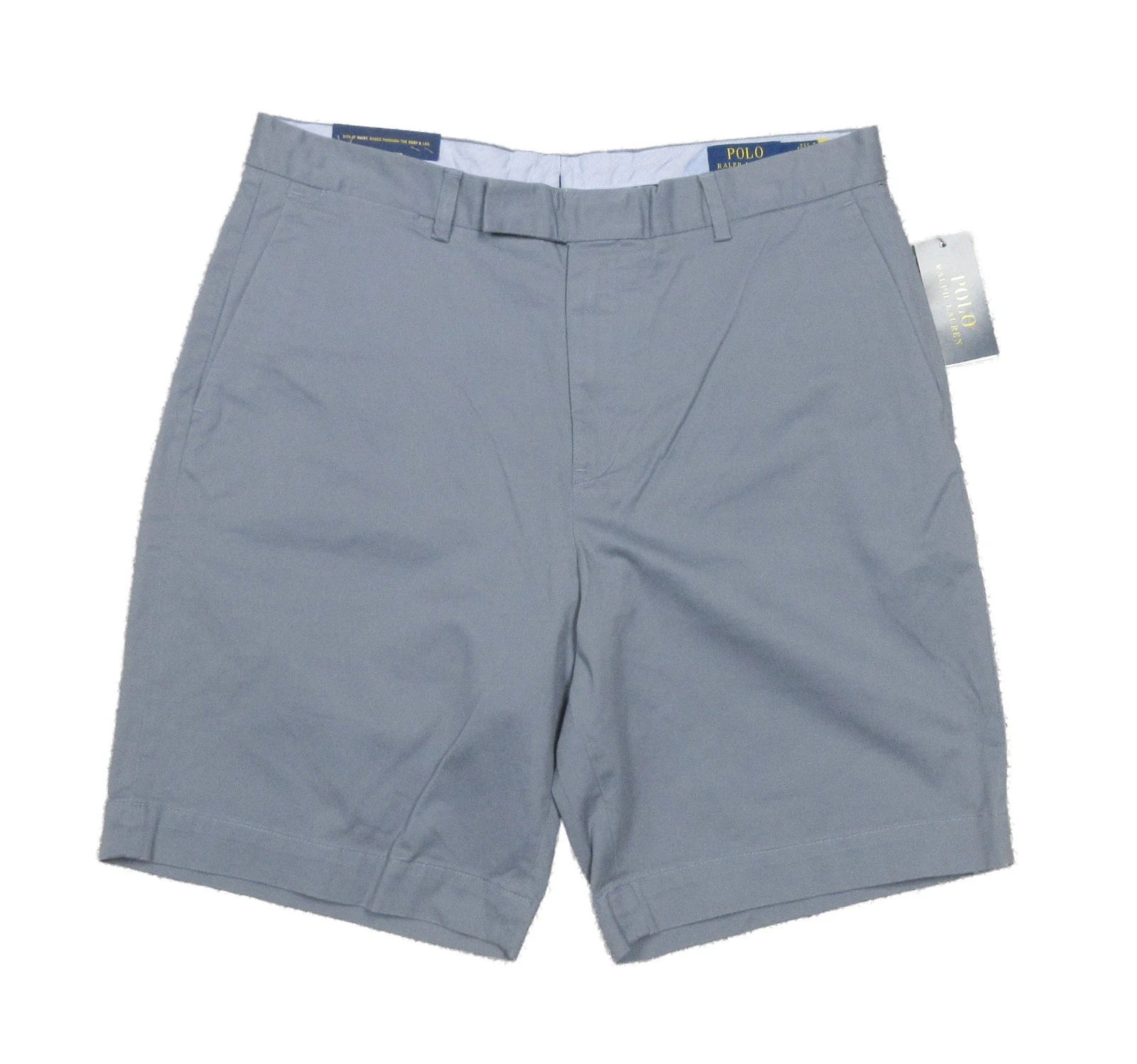 Polo Ralph Lauren Men's Blue Solid Stretch Classic Fit 9" Chino Shorts 36