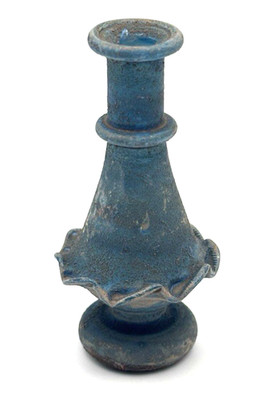 Kleine blaue Glasflasche im römischen Stil | Grand Tour Miniatur | 63,0 mm, 8,93 g