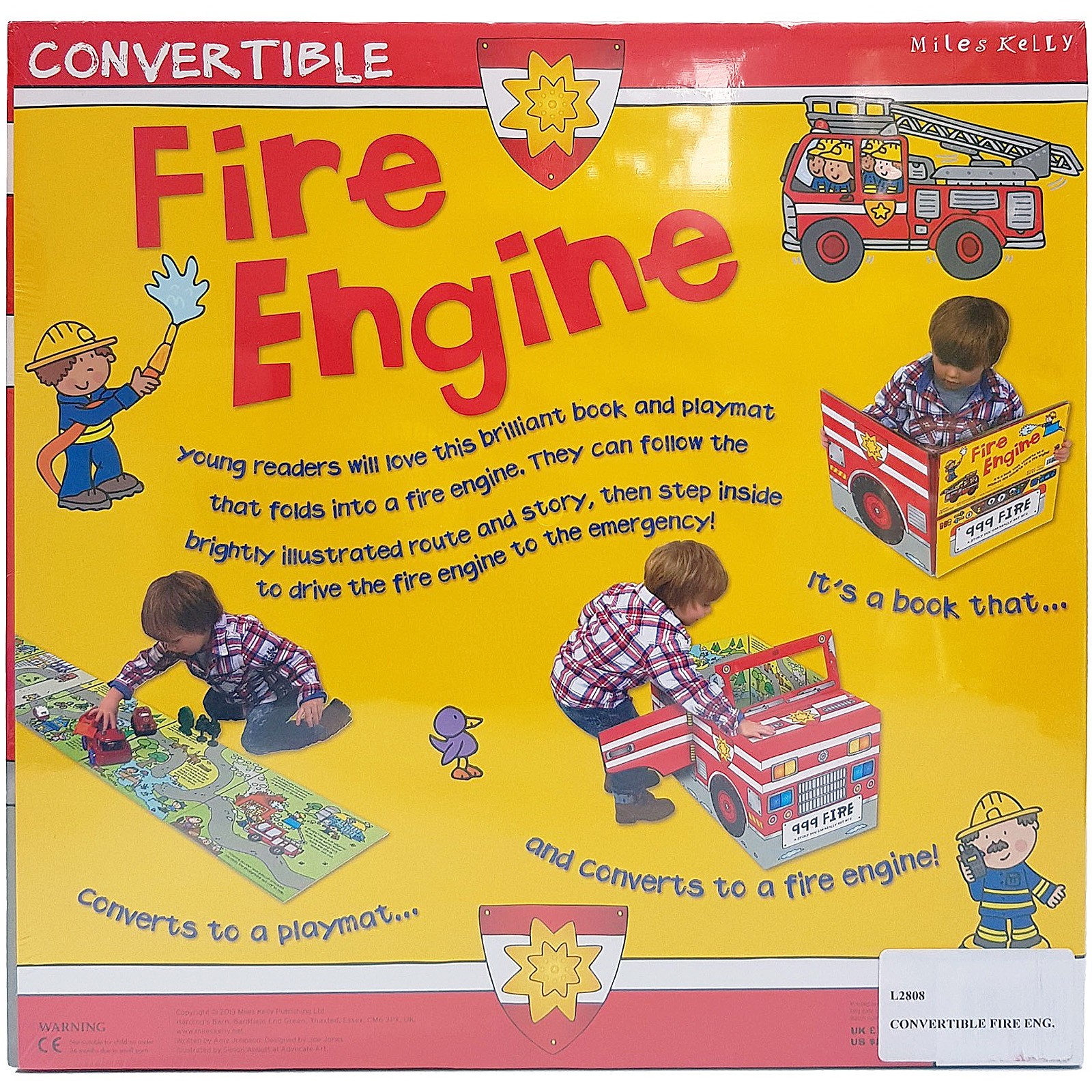 Fire Engine Convertible Large Book Playmat Truck Converts Cardboard Miles Kelly