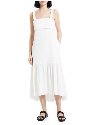 Theory Crunch Tie-Back Linen Blend Midi Dress Size P(XS) for sale online |  eBay