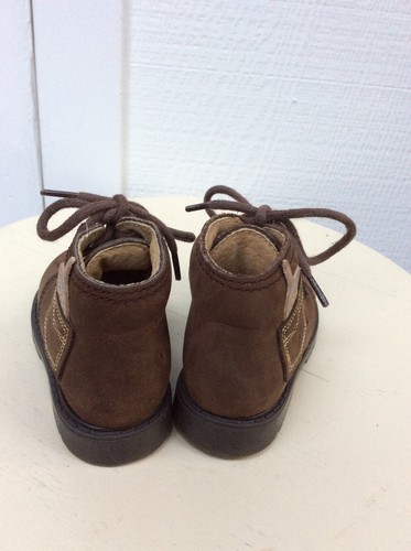 Baby Boys EURO HIKING BOOTS Brown Suede ANKLE Shoes 20 FRANCE 4.5-5 US ASTER - Picture 5 of 7