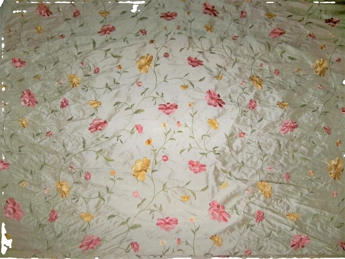 Silk Floral Drapery Craft Fabrics