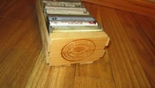Vintage NAPA VALLEY BOX Co. 12 Slot Wood Cassette Case 11 SOUNDTRACKS B4
