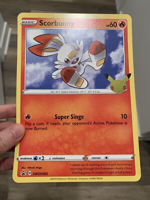FIRST PARTNER GALAR Pokemon Jumbo Scorbunny Oversized Card 25th