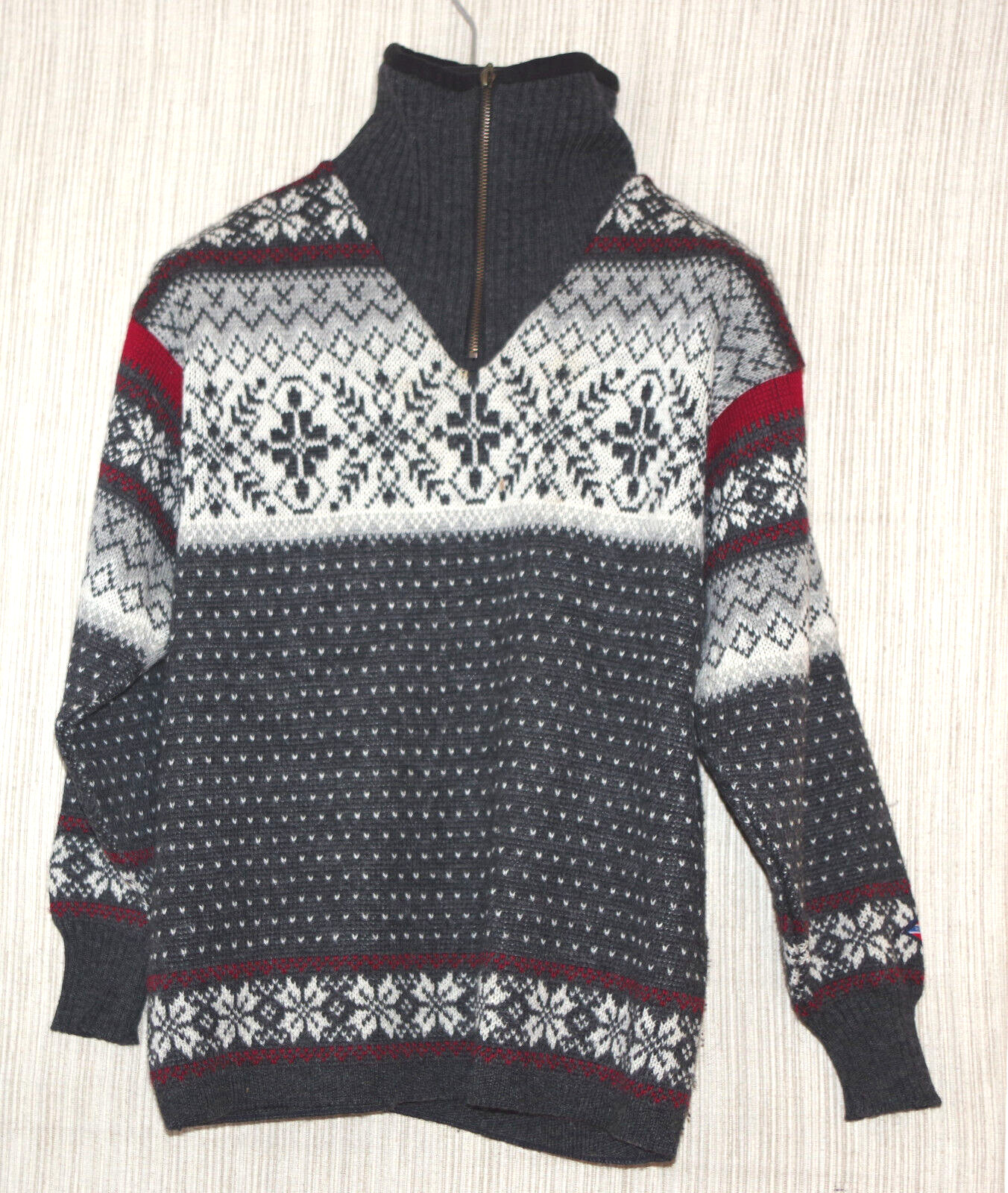 Suéter para hombre Norsk Wear Noruega cuello de tortuga con cremallera gris Snowflex talla: XS