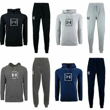 Mens Under Armour UA Fleece Hoodie & Jogger Set Pants Hooded Pullover Outfit New