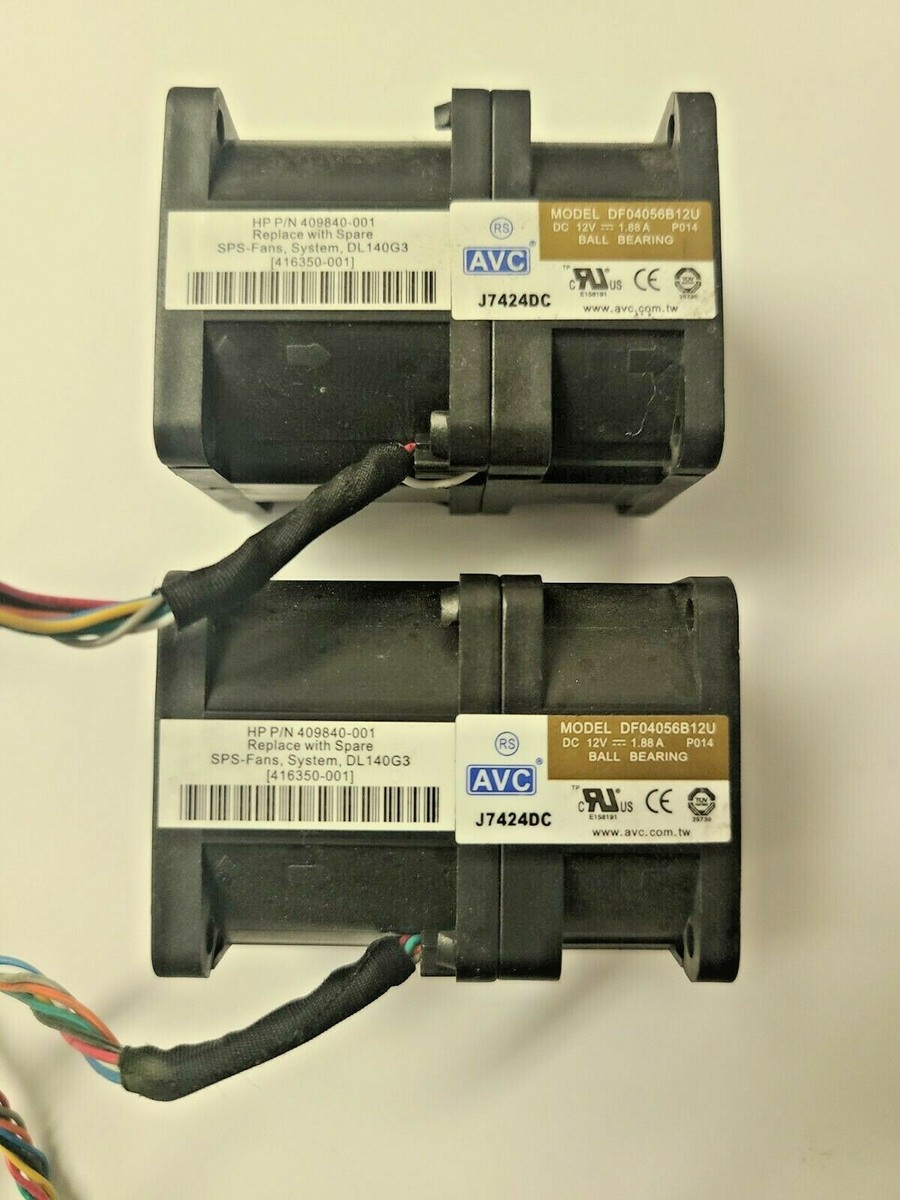 2 HP 416350-001 AVC DL140 G3 8-Pin System Fan 409840-001 