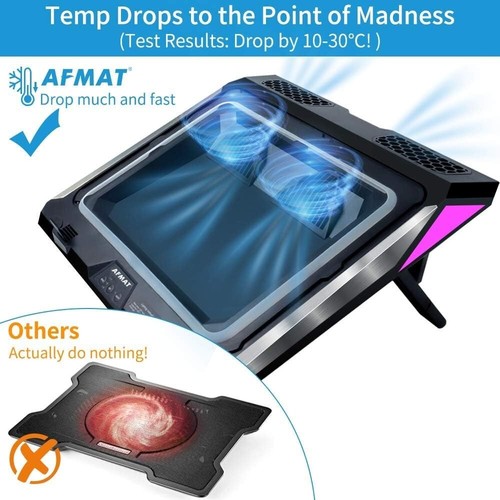 Ultimate Gaming Laptop Cooling Pad with Adjustable Speeds & Dust Filters - Black - Afbeelding 4 van 8