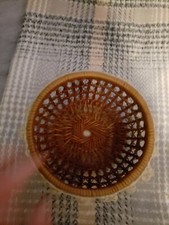 Small Woven Basket with Lace Trimming