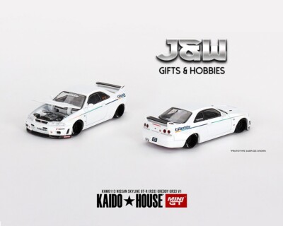 Kaido House x Mini GT Nissan GT-R (R33) Greddy GR33 V1 White