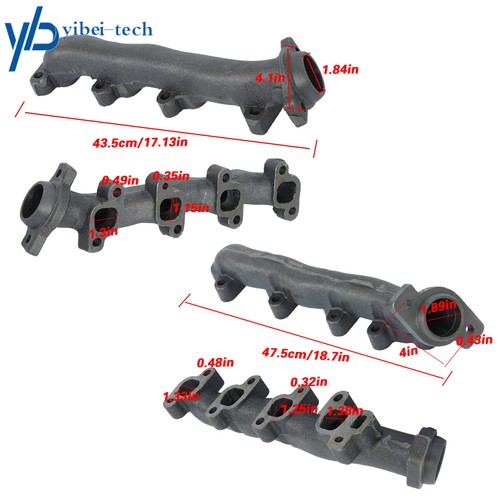 2× Left & Right Exhaust Manifold w/ Gasket Kit For Dodge Ram 1500 Dakota V8 4.7L - Picture 4 of 12