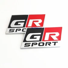 2X 3D GR SPORT Chrome Red GRSPORT Auto Side Fender BADGE Emblem Replacement