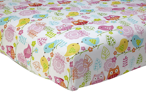 NoJo Owl Love Birds 4 Piece Crib Bedding Set with Diaper Stacker - Bild 3 von 5