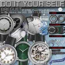DO IT YOUR SELF KITS - BREGUET CASE ST-ST,  fit ETA-2824 + SW, STP, SOP Ø 42 MM