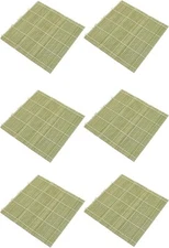 6 Pack Natural Bamboo Sushi Mat Sushi Roller 9.5 inch Square S-3155x6