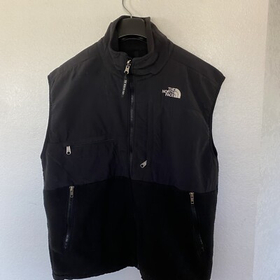 The North Face Men's Black Fleece Zip Vest Embroidered Logos w/Zip
