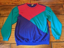 Vintage Andover Women's Sweatshirt Made in USA 80s 90s ColorBlock Size Small