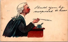 Judge Holds Quill, Would You Be Surprised Tuck 641 Lance Thackeray  Postcard N01