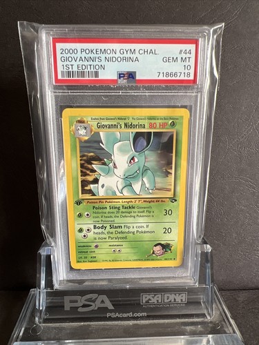 Giovanni's Nidorina (1st Edition) graded PSA 10 for sale on eBay