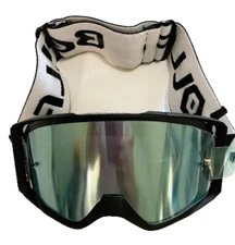 Bollfo Motocycle Googles Lack Frame Silver Lenses adjustable read