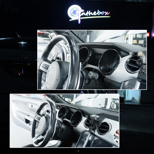 2PC Carbon Fiber Dash Speedometer Rings Cover Sticker For Ford Mustang 2015-2020 - Bild 7 von 12