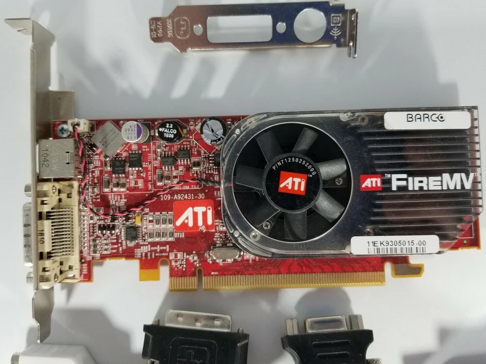 Barco AMD ATI FireMV MXRT 2150 DMS-59 DVI VGA Adapters Video Graphics Card Win 7 - Image 4 of 4