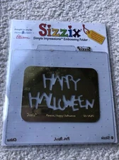 Sizzix Simple Impressions Embossing Folder Happy Halloween 38-9678 big shot