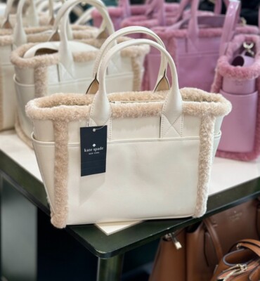【kate spade】Jett Faux Shearling Small Tote☆ふわもこトート Kate Spade New York Jett Faux Shearling Small Tote KE516 NWT