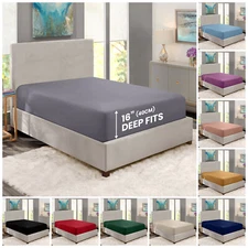 Fitted sheet Full Size 16” Deep Pocket Easy Care Breathable Elastic Bed Sheets