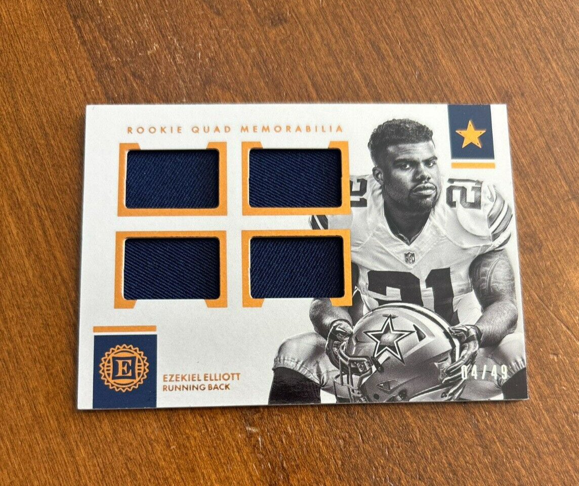 Ezekiel Elliott Panini Encased Rookie Quad Memorabilia #17 Base