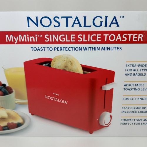 NEW Nostalgia MyMini Red Electric Single Slice Small Compact Toaster- SEALED NIB - Picture 2 of 15