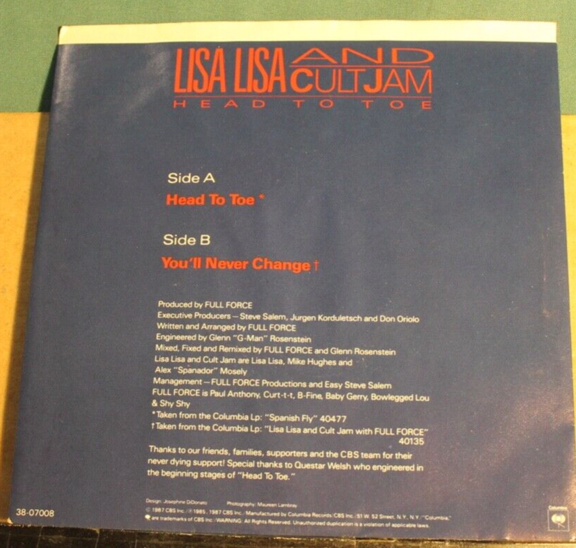 LISA LISA & CULT JAM---HEAD TO TOE (1987) | eBay