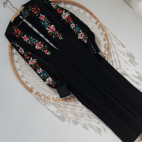 Nasty Gal Embroidery Black Flower Jumpsuit - Picture 6 of 7