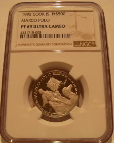 Cook Islands 1995 Platinum $500 NGC PF69UC Marco Polo Mintage - 1000 - Afbeelding 1 van 3