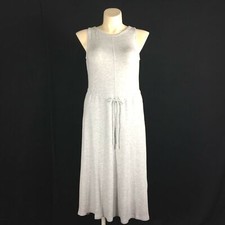 NWT The Limited Dress MED Heather Gray Stone Midi Drawstring Sleeveless Casual