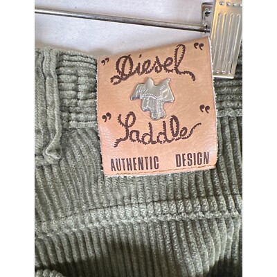RARE 90s DIESEL New Saddle Mens Size 27W Olive Fat Cord Jean NOS