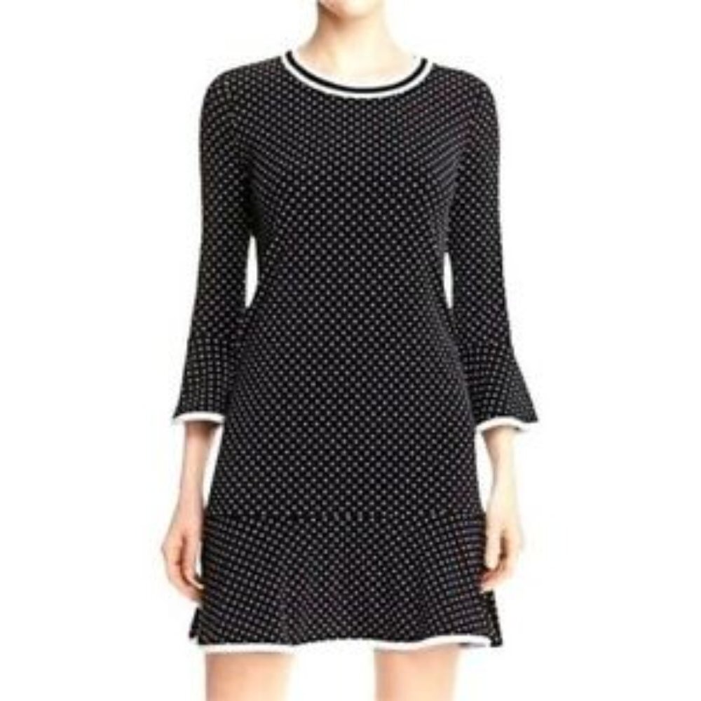 Michael Kors Women's Mini Dot Flounce Dress Black Size 3X