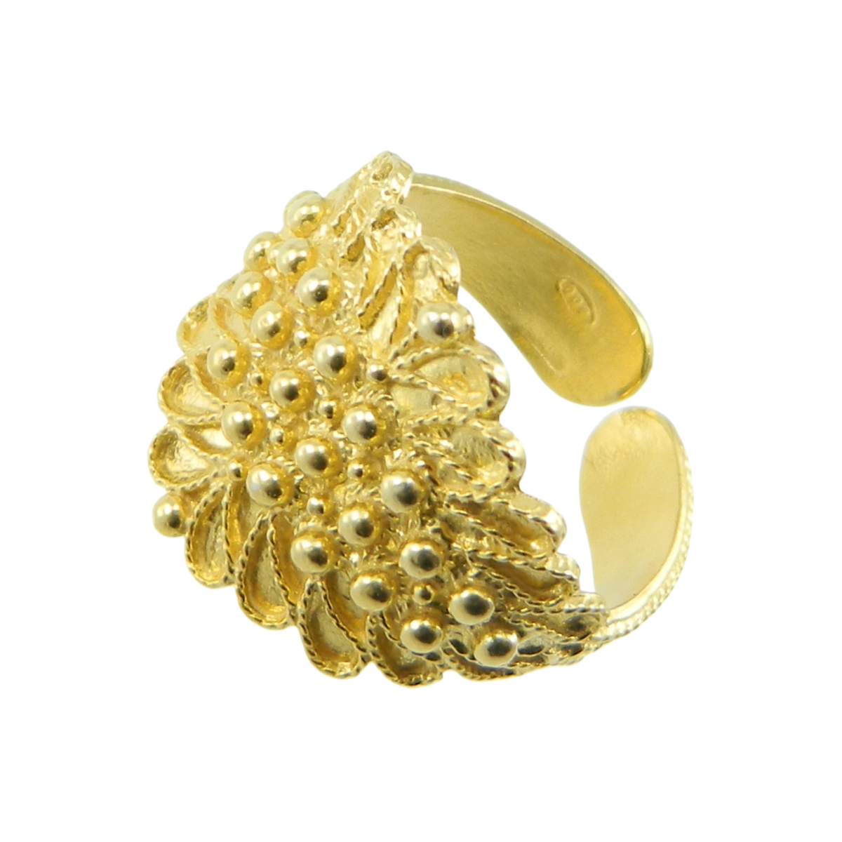 Alliance Sarde Campidanese – Or Jaune 18 Carats – Filigrane Feuille Perforée – Bijou De Sardaigne – Neuf Avec étiquettes