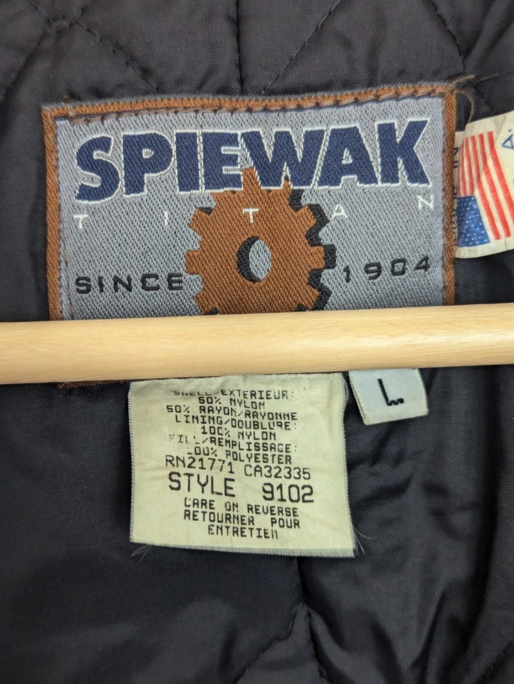 Chaqueta de trabajo Spiewak reflectante vintage años 90 chaquetón naval de EE. UU. talla L aislada Foto 3 de 4